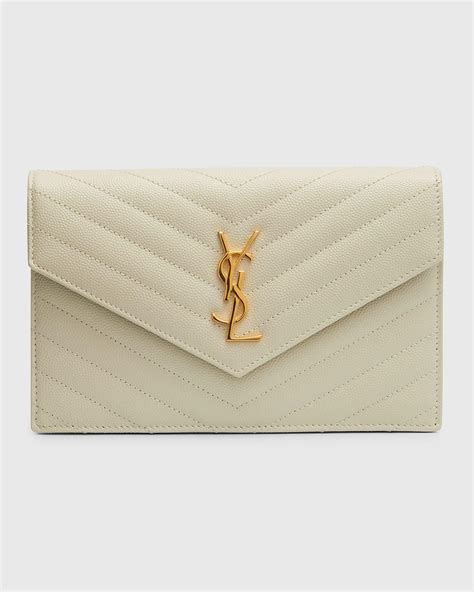 ysl envelope chain wallet cream|ysl uptown wallet on chain.